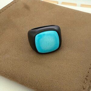 David Yurman Men's Turquoise  Exotic Stone Ring Band Size 9US